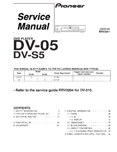 Pioneer hfe   dv-05 s5 rrv2011 service en  Pioneer DVD DV-05 hfe_pioneer_dv-05_s5_rrv2011_service_en.pdf