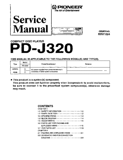 Pioneer hfe   pd-j320 service en  Pioneer CD PD-J320 hfe_pioneer_pd-j320_service_en.pdf
