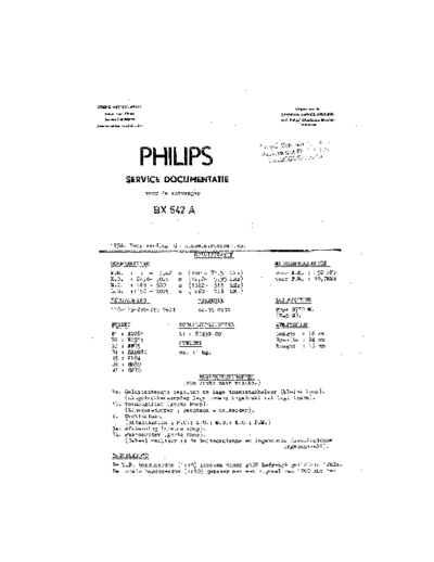 Philips BX542A  Philips Historische Radios BX542A BX542A.pdf