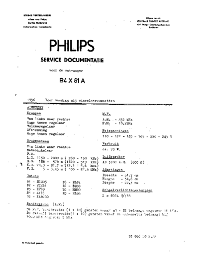 Philips B4X61A  Philips Historische Radios B4X61A B4X61A.pdf