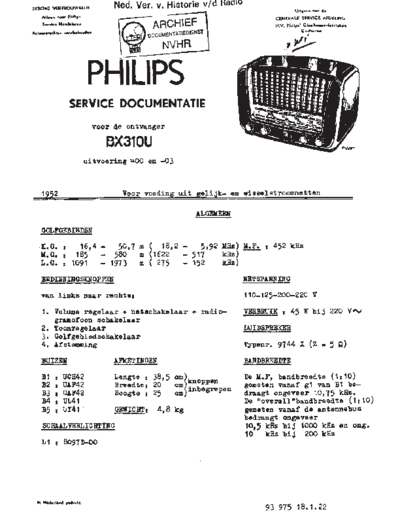 Philips BX310U  Philips Historische Radios BX310U BX310U.pdf