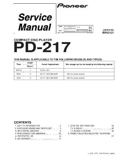 Pioneer hfe   pd-217 service en  Pioneer CD PD-217 hfe_pioneer_pd-217_service_en.pdf