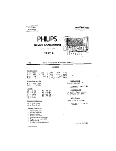 Philips BX631A  Philips Historische Radios BX631A BX631A.pdf