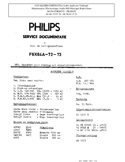 Philips f6x 64 a  Philips Historische Radios F6X64A f6x 64 a.pdf