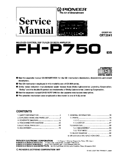 Pioneer fh p750 crt2041  Pioneer Car Audio FH-P750 pioneer_fh_p750_crt2041.pdf