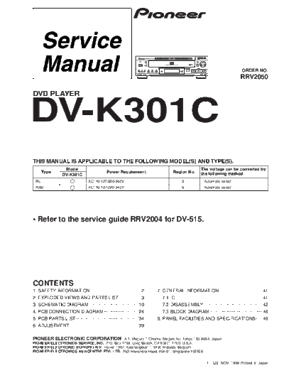 Pioneer hfe   dv-k301c service rrv2050 en  Pioneer DVD DV-K301C hfe_pioneer_dv-k301c_service_rrv2050_en.pdf