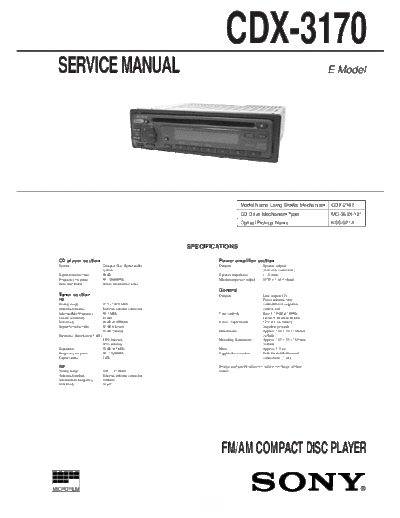 Sony CDX-3170  Sony SONY CDX-3170.pdf