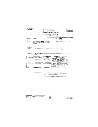 Sony HFP0356  Sony HiFi Service Bulletin HFP0356.PDF