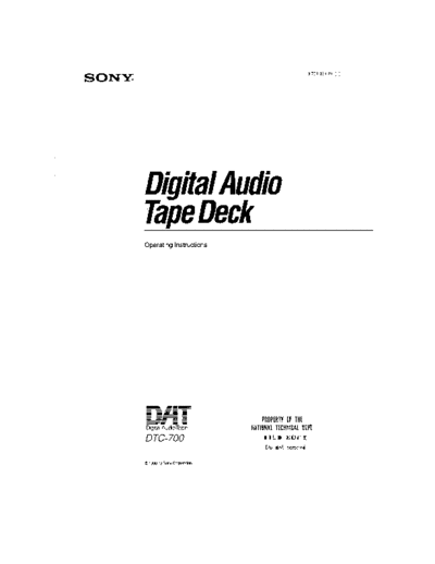 Sony DTC700-user-book  Sony Sony-DTC-690 dtc-55es_75es_700_446 DTC-59ES DTC790 TAPE DECK DTC700-user-book.PDF