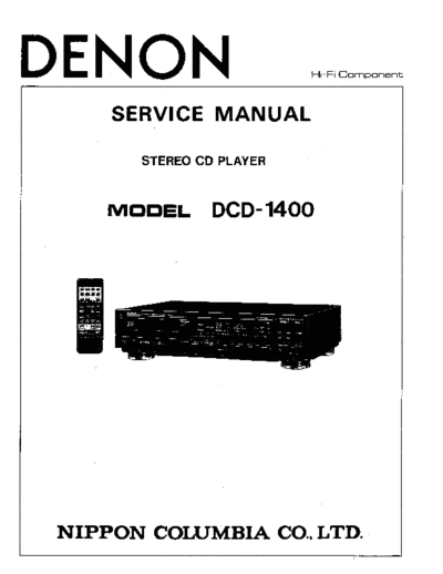 DENON  DCD-1400  DENON CD Player CD Player Denon - DCD-1400  DCD-1400.PDF
