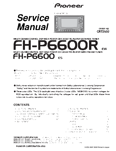 Pioneer FH-P6600R,P6600  Pioneer FH FH-P6600R & P6600 Pioneer_FH-P6600R,P6600.pdf
