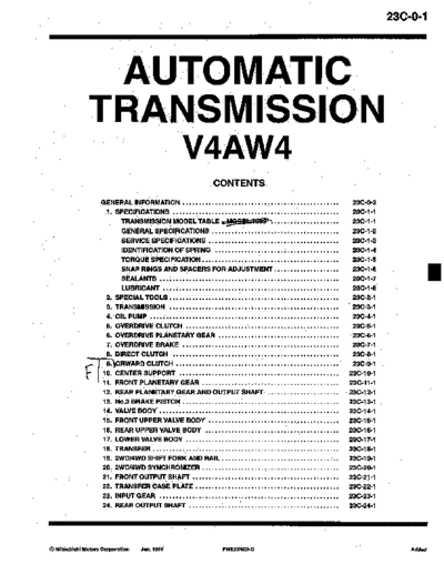 MITSUBISHI 23C  MITSUBISHI Transmission REAR WHEEL DRIVE AUTOMATIC TRANSMISSION 23C.pdf