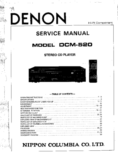 DENON  DCM-520  DENON CD Player CD Player Denon - DCM-520  DCM-520.PDF