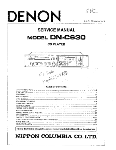 DENON  DN-C630  DENON CD Player CD Player Denon - DN-C630  DN-C630.PDF