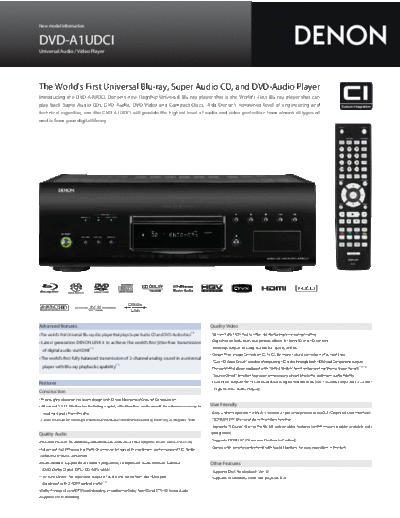 DENON  DVD-A1UDCI  DENON DVD Video Player DVD Video Player Denon - DVD-A1UDCI  DVD-A1UDCI.pdf