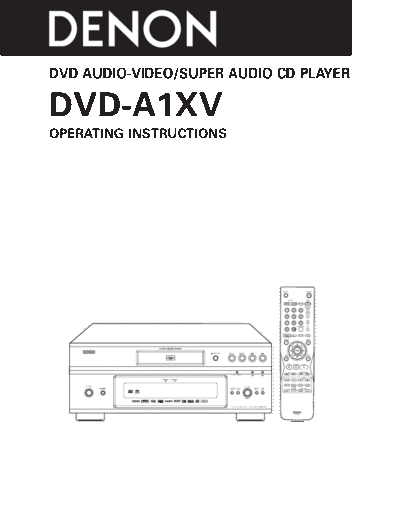 DENON  DVD-A1XV  DENON DVD Video Player DVD Video Player Denon - DVD-A1XV  DVD-A1XV.pdf
