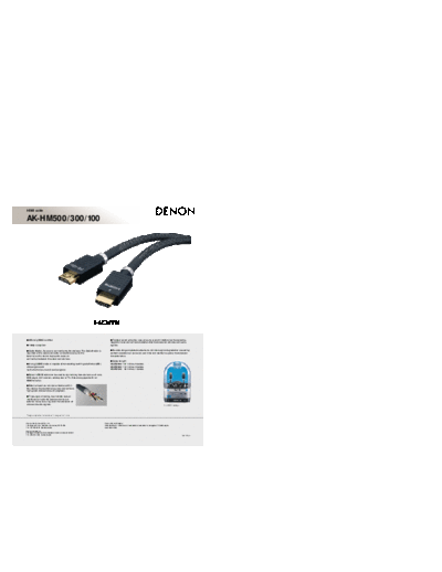 DENON  AK-HM100 & 300 & 500  DENON HDMI Cable HDMI Cable Denon - AK-HM100 & 300 & 500  AK-HM100 & 300 & 500.pdf