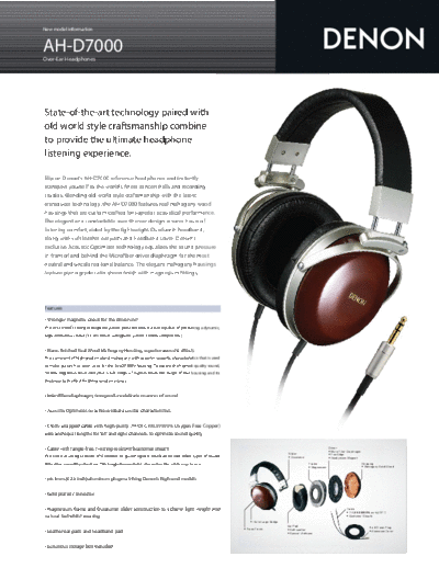 DENON  AH-D7000  DENON Headphone Headphone Denon - AH-D7000  AH-D7000.pdf