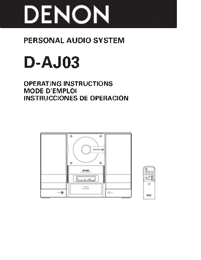 DENON  D-AJ03  DENON Personal Audio System Personal Audio System Denon - D-AJ03  D-AJ03.pdf