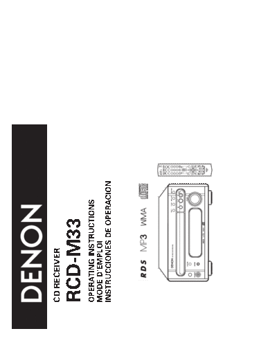DENON  RCD-M33  DENON Stereo CD Receiver Stereo CD Receiver Denon - RCD-M35DAB & RCD-M33  RCD-M33.pdf