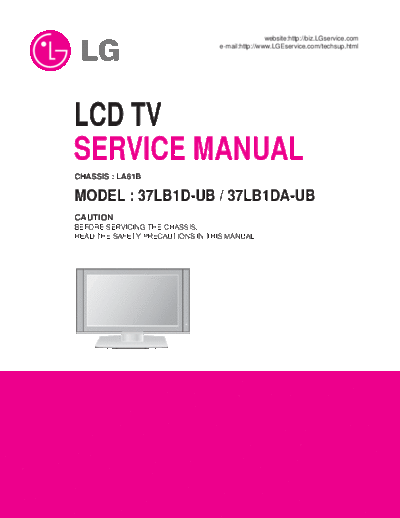 LG 37LB1DA LCD TV Service Manual  LG LCD LG_37LB1DA_LCD_TV_Service_Manual.zip
