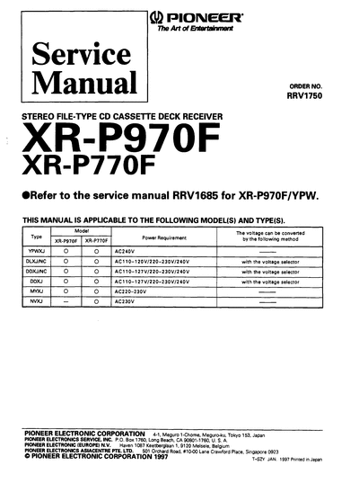 Pioneer XR-P770F 970F  Pioneer Audio XR-P770F_970F.rar