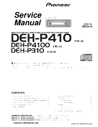 Pioneer DEH-P410,P4100,P310  Pioneer DEH DEH-P410 & P4100 & P310 Pioneer_DEH-P410,P4100,P310.pdf