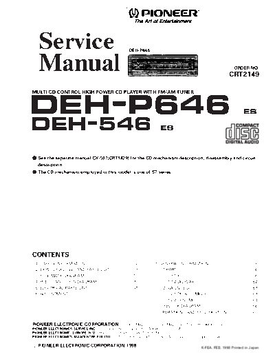 Pioneer DEH-P646,546  Pioneer DEH DEH-P646 & 546 Pioneer_DEH-P646,546.pdf