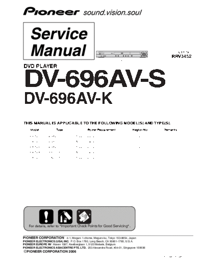 Pioneer DV-696AV-S  Pioneer DV DV-696AV-S DV-696AV-S.pdf