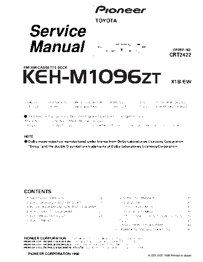 Pioneer KEH-M1096  Pioneer KEH KEH-M1096 Pioneer_KEH-M1096.pdf