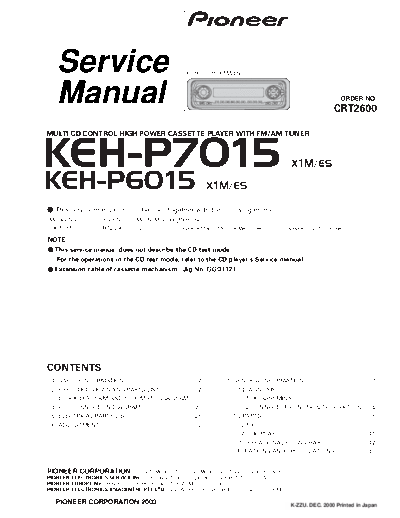 Pioneer KEH-P7015,P6015  Pioneer KEH KEH-P7015 & P6015 Pioneer_KEH-P7015,P6015.pdf