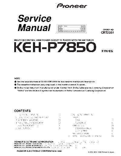 Pioneer KEH-P7850  Pioneer KEH KEH-P7850 Pioneer_KEH-P7850.pdf