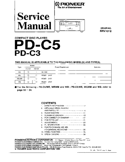 Pioneer PD-C3, PD-C5  Pioneer PD PD-C3 & PD-C5 PD-C3, PD-C5.pdf