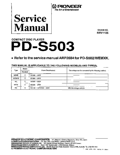 Pioneer PD-S503 (RRV1135)  Pioneer PD PD-S503 PD-S503 (RRV1135).pdf