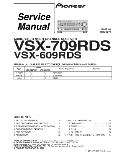 Pioneer VSX-709RDS & VSX-609RDS  Pioneer VSX VSX-709RDS & VSX-609RDS VSX-709RDS & VSX-609RDS.pdf