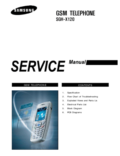 Samsung SGH-X120 service manual  Samsung GSM Samsung SGH-X120 service manual.pdf