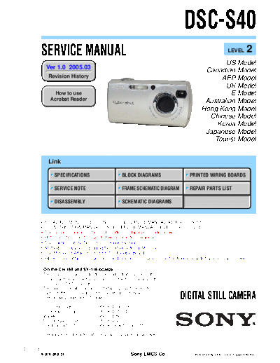 Sony DSC-S40  Sony Camera SONY_DSC-S40.rar