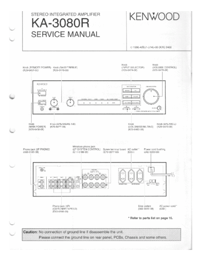 Kenwood KA-3080R  Kenwood Stereo Integrated Amplifier Stereo Integrated Amplifier Kenwood KA-3080R KA-3080R.pdf