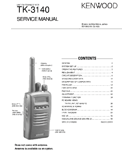 Kenwood TK-3140  Kenwood UHF FM Transceiver UHF FM Transceiver Kenwood TK-3140 TK-3140.pdf