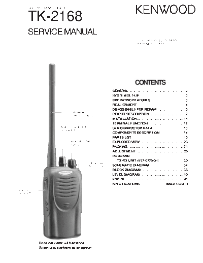 Kenwood B51-8654-00  Kenwood VHF FM Transceiver VHF FM Transceiver Kenwood TK-2168 B51-8654-00.pdf