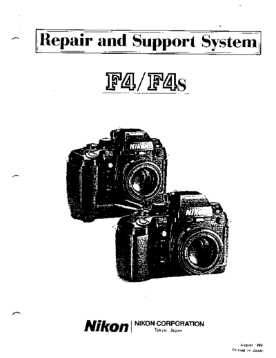 Nikon Manual Repair   f4 f4S Repait And Support System  Nikon   Nikon F4 Manual Repair Nikon f4 f4S Repait And Support System.pdf