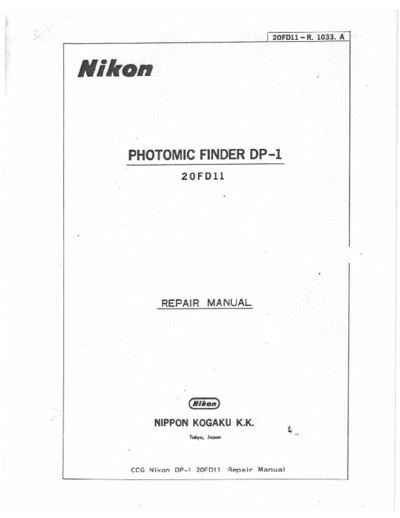 Nikon Photomic Finder DP-1  Nikon   Nikon Photomic Finder DP-1 Nikon Photomic Finder DP-1.pdf