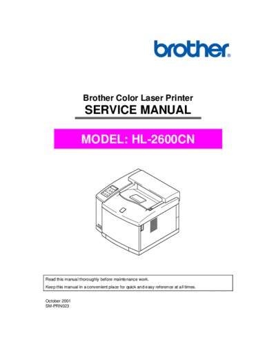 Brother HL-2600cn Service Manual  Brother Printers Laser HL2600 Brother HL-2600cn Service Manual.pdf