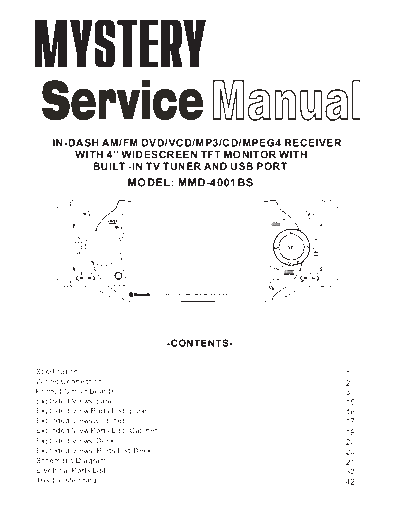 MYSTERY JS00432 service manual P1-16  . Rare and Ancient Equipment MYSTERY Car Audio Mystery MMD-4001B JS00432 service manual P1-16.pdf