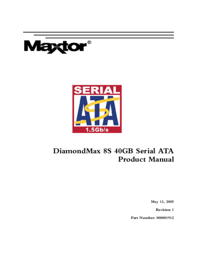 maxtor DiamondMax Plus 8S SATA  maxtor Maxtor DiamondMax Plus 8S SATA.PDF