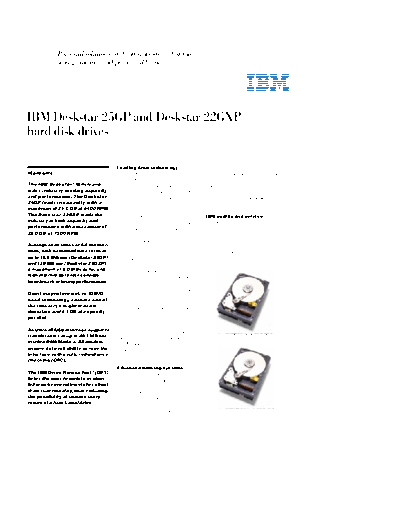 IBM Deskstar 25GP and 22GXP  IBM HDD IBM Deskstar 25GP and 22GXP.PDF