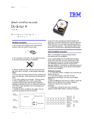 IBM Deskstar 4 Quick Installation Guide v3.0  IBM Deskstar 4 Quick Installation Guide v3.0.pdf