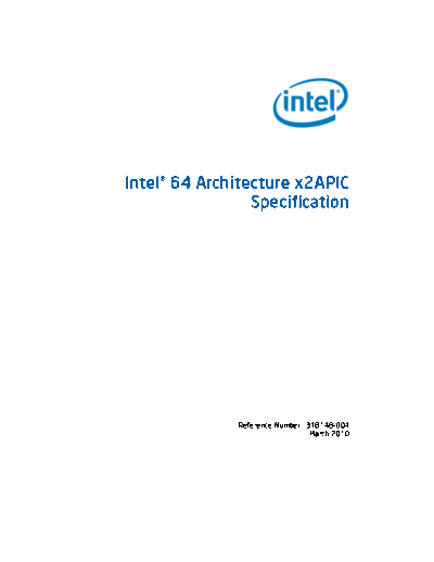 Intel  64 Architecture x2APIC Specification  Intel Intel 64 Architecture x2APIC Specification.pdf