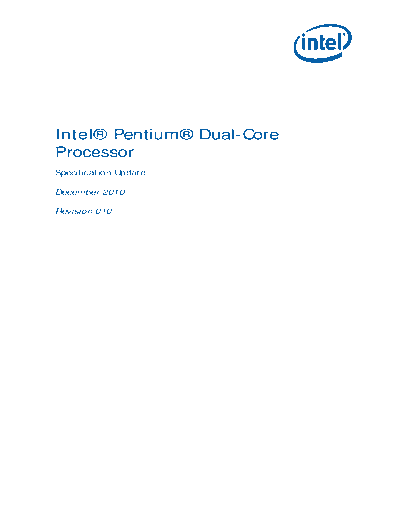 Intel  Pentium Dual-Core Processor Specification Update  Intel Intel Pentium Dual-Core Processor Specification Update.pdf