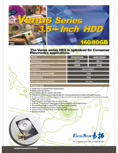 ExcelStor Venus Series V8160, V8160S  . Rare and Ancient Equipment ExcelStor Venus Series V8160, V8160S.pdf